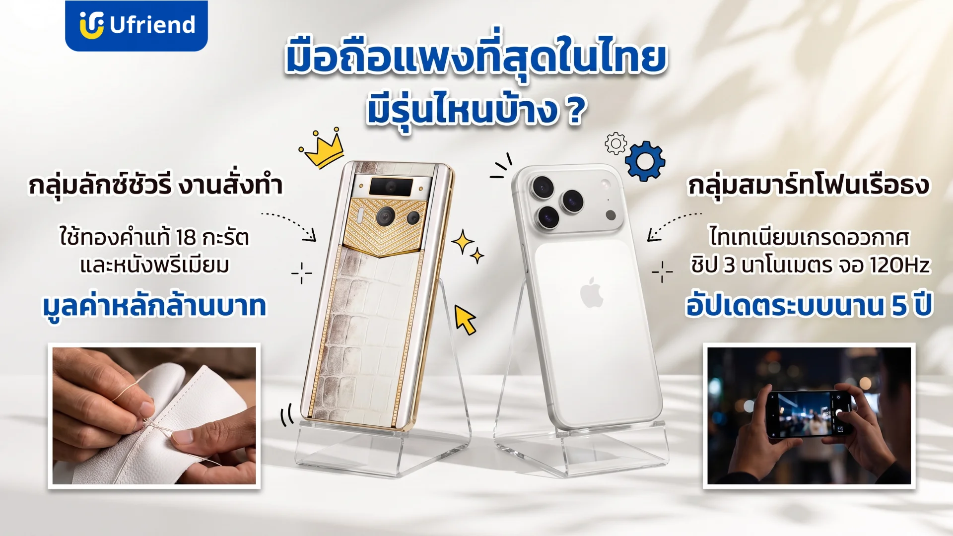 โทรศัพท์มือถือราคาแพงที่สุดในไทยแบบลักชัวรีและสมาร์ทโฟนเรือธงสเปกสูง