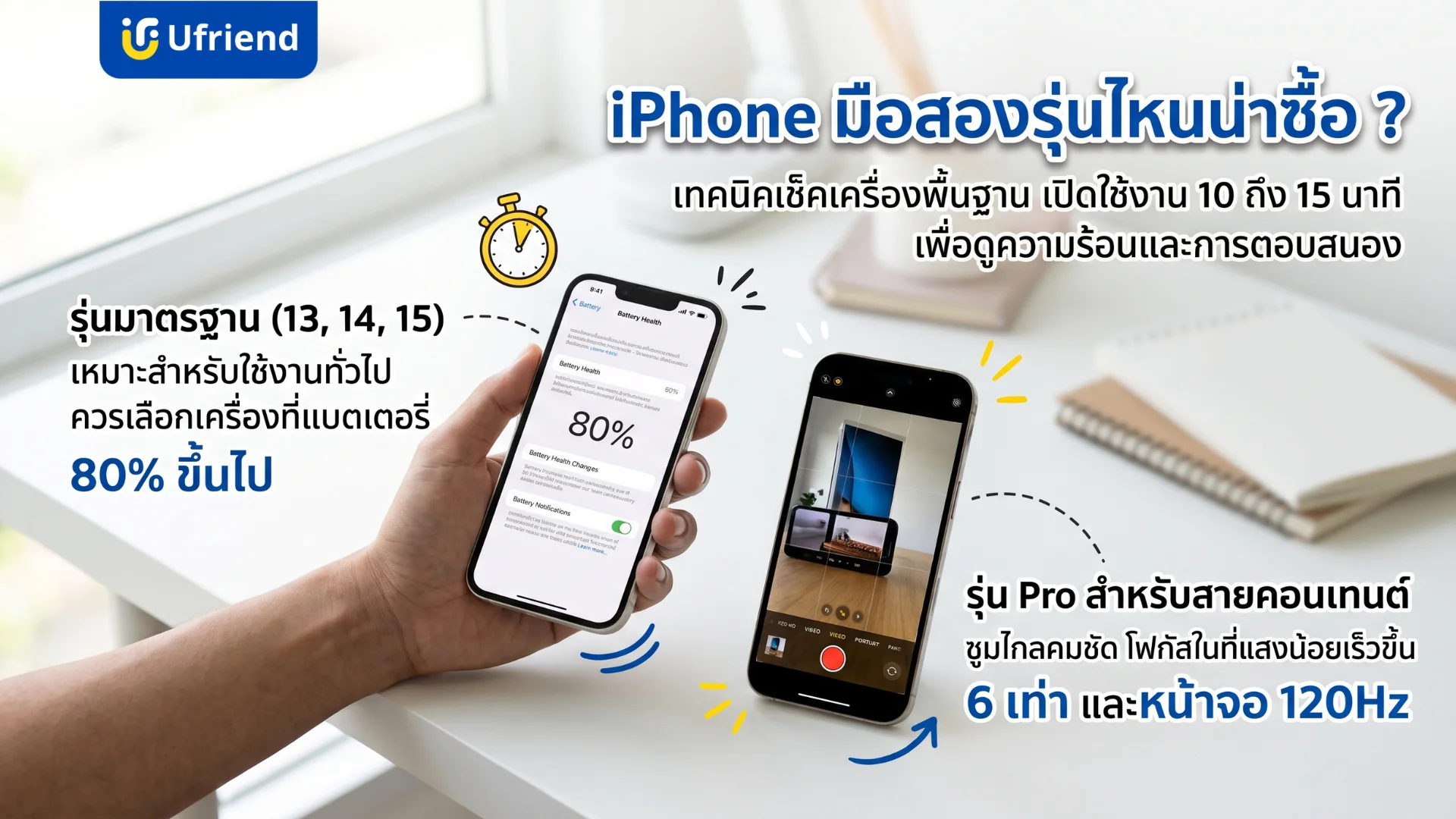 วิธีเช็คไอโฟนมือสองเพื่อตรวจสอบประสิทธิภาพการทำงานของหน้าจอและสุขภาพแบตเตอรี่ก่อนการตัดสินใจซื้อ