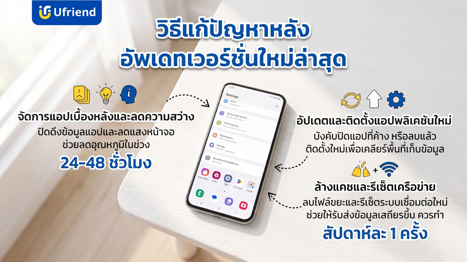 วิธีแก้ปัญหาและเพิ่มความเสถียรให้โทรศัพท์หลังอัพเดทเวอร์ชั่นใหม่ล่าสุด