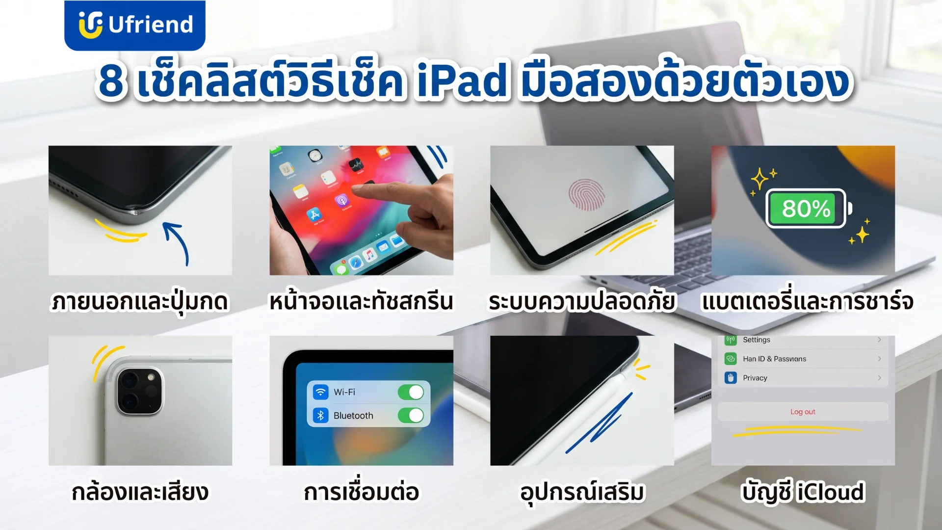 เช็คลิสต์วิธีเช็คไอแพดมือสองด้วยตัวเองเพื่อตรวจสอบสภาพเครื่องและระบบการใช้งาน