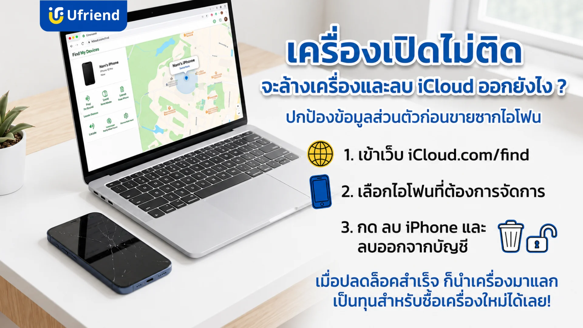 วิธีลบไอคลาวด์และล้างเครื่องไอโฟนที่พังหรือเปิดไม่ติดก่อนนำไปขายซากไอโฟนเพื่อปกป้องข้อมูลส่วนตัว