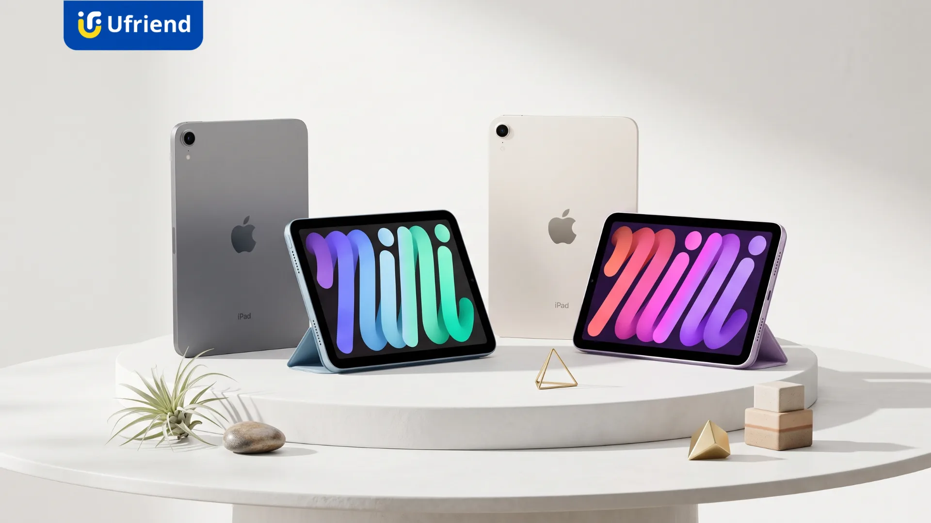 iPad mini รุ่นที่ 7 หลายสีพร้อมเคสตั้งโต๊ะ
